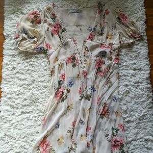 Zara Long Floral Sheer dress - Medium